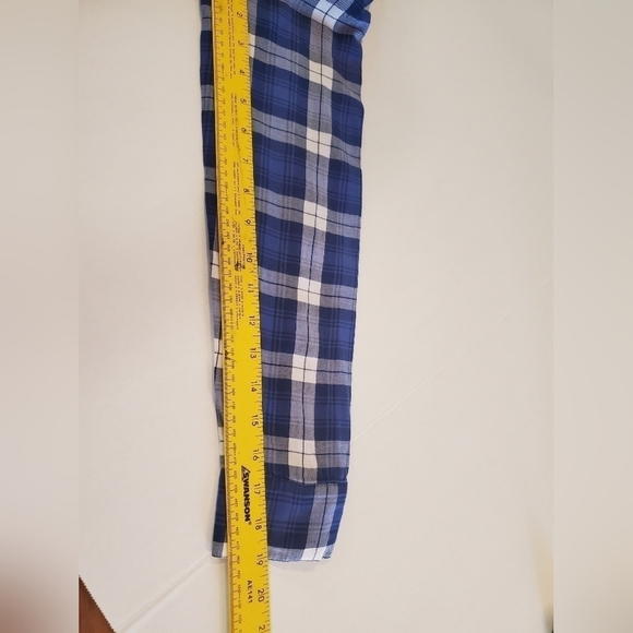 Madewell blue & white plaid half buttoned long sleeve shirt top blouseSz-S P16 - Picture 5 of 10